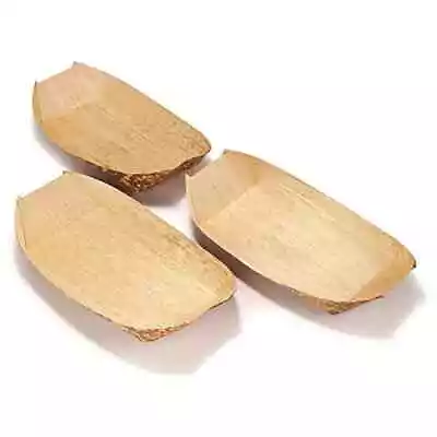Buy Disposable Food And Appetizer Wood Boat Dishes - 6.7  X 3.5  X 1  - 100 Pieces • 9.99$