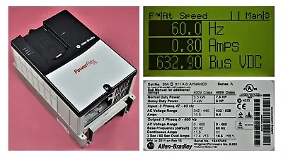 Buy Allen Bradley PowerFlex 70 7.5HP 20AD011A0AYNANC0 480VAC Tested Good FRN: 5.001 • 899.99$