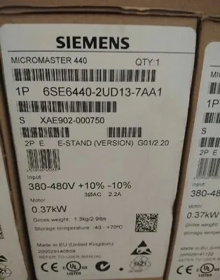 Buy Micromaster 440 Siemens 6se6440-2ud13-7aa1 New In Sealed Box • 620$