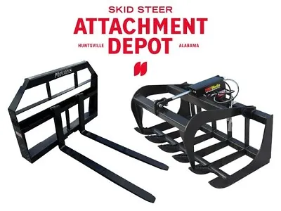 Buy 48  Root Grapple Bucket And 42  Long Pallet Forks Attachment Combo Quick Attach • 1,674.99$