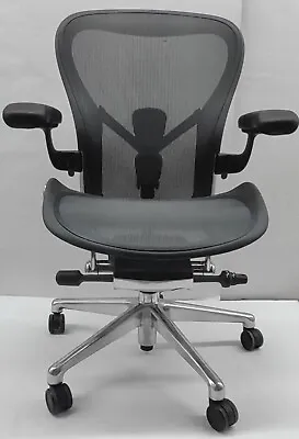 Buy Herman Miller Aeron Remastered Office Chair  Size C - POLISHED ALUMINUM • 950$