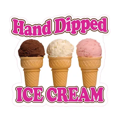 Buy Food Truck Decals Hand Dipped Ice Cream Retail Concession Concession Sign Pink • 11.99$