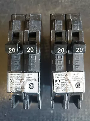 Buy SIEMENS 2-Pack (2 Pack) Q2020 Twin Breaker, 20/20A, 1P, 120/240V, Plug-in, Black • 20$