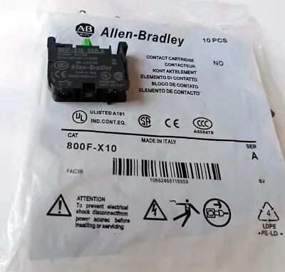 Buy 10PC New Allen-Bradley 800F-X10 Contact Block 800FX10 • 87.98$