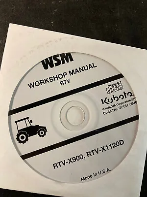 Buy Kubota RTV-X900 RTV-X1120D Utility Vehicle Shop Service Repair Manual CD • 29.95$