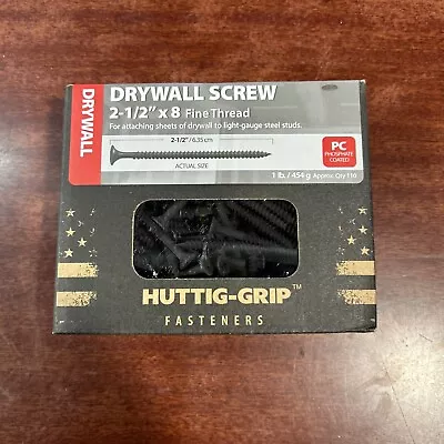 Buy [1 Pounds]HUTTIG GRIP #8 X 2-1/2  Drywall Screws Phillips Bugle Head Phosphate • 9.49$