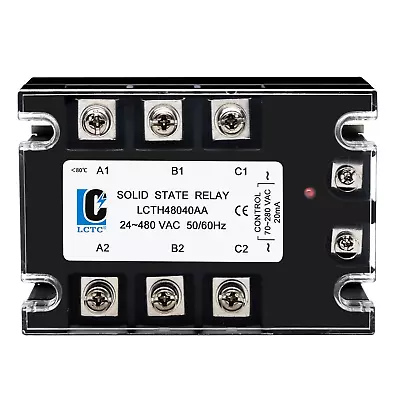 Buy LCLCTC 3 Phase Solid State Relay SSR-40AA AC To AC (Input 70-280VAC To Output 24 • 32.99$