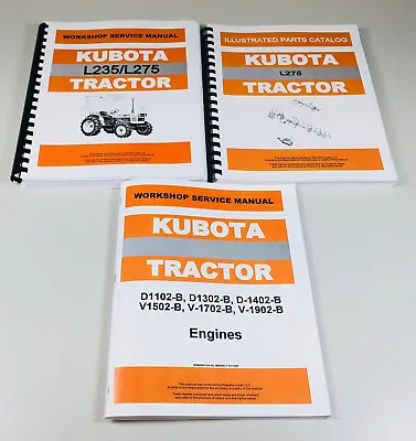 Buy Kubota L275 Tractor Service Repair Manual Technical Shop Book Parts Catalog Set • 68.97$