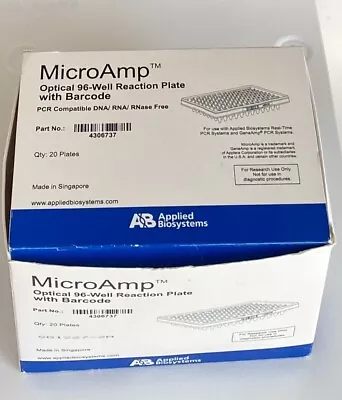 Buy Applied Biosystems MicroAmp Optical 96-Well Reaction Plate With Barcode, 20/Pack • 65$