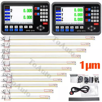 Buy Precision 1μm Linear Scale DRO 2/3 Axis Digital Readout Glass Encoder Lathe Mill • 59.99$