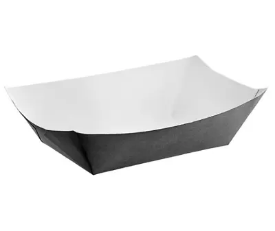 Buy #300 3 Lb. Solid Black Paper Food Tray - 500/Case • 86.98$