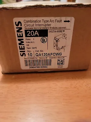 Buy Siemens QA120AFCWG 20Amp Circuit Breaker 1 Pole Combination Type Arc Fault • 370$