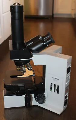 Buy Olympus BX40 Trinocular Microscope Includes Anvil Case And Hitachi Camera • 1,500$