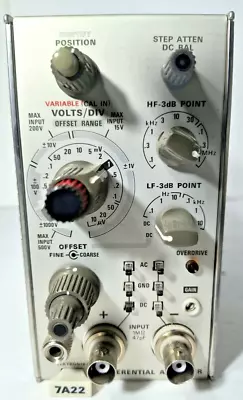 Buy Vintage Tektronix 7A22 Differential Amplifier Plug In Module For 7000 Series • 249.95$