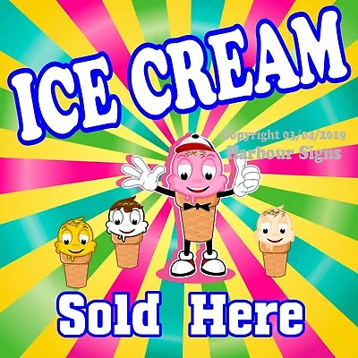 Buy Ice Cream Sold Here DECAL (Choose A Size) Concession Food Truck Sticker  • 12.99$