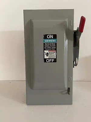 Buy Siemens Gf222n 60 Amp 240 Volt 1 Phase Fusible Indoor Disconnect Safety Switch • 40$