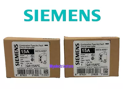 Buy 2 Pcs Circuit Breaker Siemens  QA115AFC  Combination Type Arc Fault  15 Amp • 79.99$
