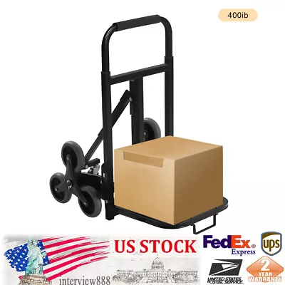 Buy Heavy Duty Stair Climbing Cart Folding Hand Truck Dolly + Wheels 551lbs Capacity • 59.83$