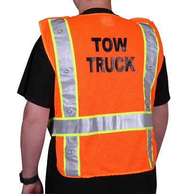 Buy Orange  Tow Truck  Flashing LED Class 2 Safety Vest  • 32.95$