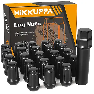 Buy MIKKUPPA 23PCS 1/2-20 Spline Lug Nuts - 17mm Hex, 1.35  Tall, 0.8  Wide - Black • 32.29$