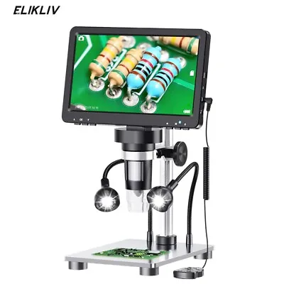 Buy Elikliv 1200X Digital Microscope 7'' 12MP LCD Coin Microscope W/ LED Kids Adult • 79.79$