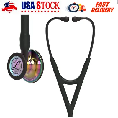 Buy 3M Littmann Cardiology IV Stethoscope 6240 Black Tube Smoke Stem Headset 27 Inch • 195.95$