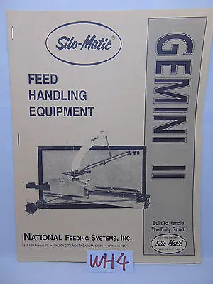 Buy Silo-matic Farm Book Manual Gemini Ii 2 Feed Handling Equipment National Feeding • 19.99$