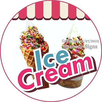 Buy Ice Cream DECAL (Choose Your Size) Concession Food Truck Vinyl Circle Sticker • 16.99$