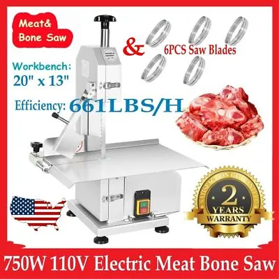 Buy Commercial Electric Meat Bone Saw Machine Band Saws Frozen Meat Cutter Butcher • 404.99$