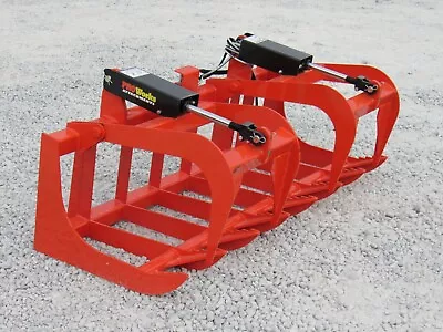 Buy 66  Dual Cylinder Root Bucket Grapple Attachment Fits Kubota Tractor Loader QA • 1,494.99$