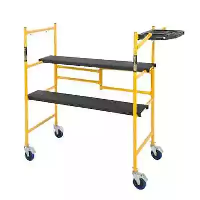 Buy 4 Ft. X 4 Ft. X 2 Ft. Mini Rolling Scaffold 500 Lb. Load Capacity With Tool Shel • 112.32$