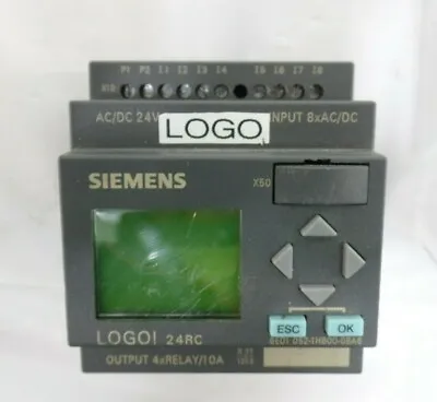 Buy Siemens LOGO 24RC, 6ED1 052-1HB00-0BA6 Module ~ For Parts/Repair • 50$