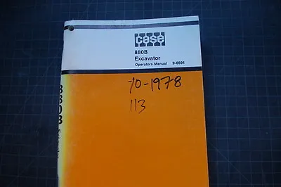 Buy CASE 880B Crawler Excavator Operation Maintenance Manual Operator Book Track Hoe • 43.28$