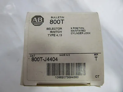 Buy Allen Bradley 800T-J4404 Keyed Selector Switch 3 Position NEW!!! Free Shipping • 44.95$