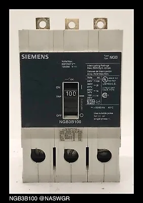 Buy Siemens NGB3B100 Molded Case Circuit Breaker ~ 100 Amp - Tested/1Yr Warranty • 235$
