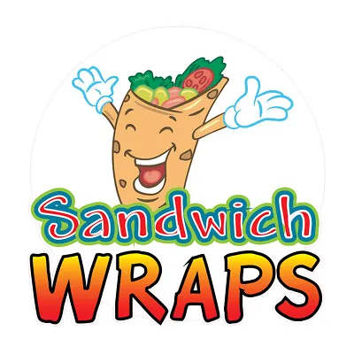 Buy Food Truck Decals Sandwich Wraps Restaurant & Food Concession Sign White • 11.99$