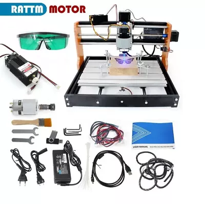 Buy 【USA】3 Axis 3018 Pro CNC Router Engraving Machine + 5.5W Laser For Wood Milling • 222$
