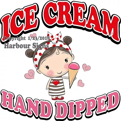 Buy Ice Cream Hand Dipped DECAL (Choose Your Size) Food Truck Concession Sticker • 12.99$