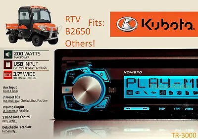 Buy Kubota Direct Plug Play AM FM CD AUX Stereo Tractor Radio RTV LX B2650 RTX 1100  • 65$