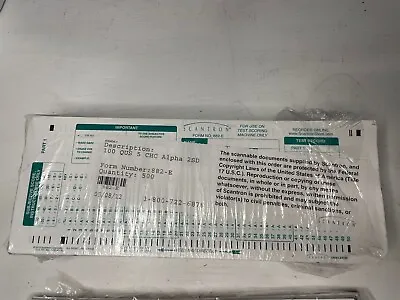 Buy Scantron 882 E  Compatible Testing Forms 500 Sheets And 100 Open Box • 60$