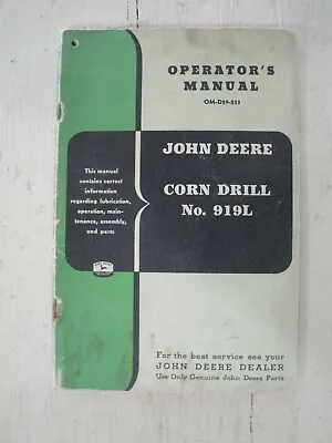 Buy John Deere No. 490 Four-Row Tractor Corn Planter Operator's Manual - OM-B2-748 • 12.95$