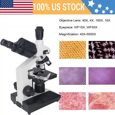 Buy 40X-5000X Trinocular Compound Microscope Professional Lab Biological Microscope • 177.94$