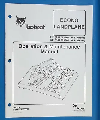 Buy BOBCAT Equipment Operation & Maintenance Manual Econo Landplane  10-99  Pages 18 • 7.99$
