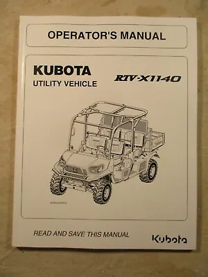 Buy Kubota RTV-X1140 Operators Manual K7621-71213 • 24.99$