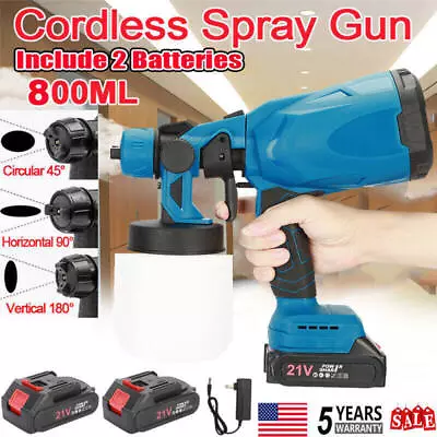 Buy Cordless Paint Sprayer Cordless Electric Spray Gun Handheld For Furniture Garden • 41.99$