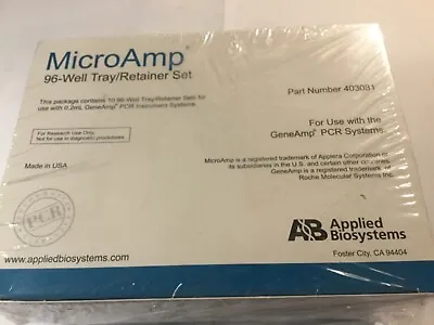 Buy Applied Bio.MicroAmp 96-Well Tray/Retainer Set For Use In GeneAmp PCR Systems • 40$