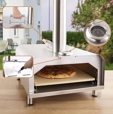 Buy Andmakers Fremont 29 In. Wood Pellets Outdoor Pizza Oven - Stainless Steel • 150$