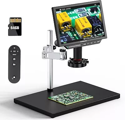 Buy TOMLOV 4K LCD Digital Microscope 2000X 10.1'' HDMI Coin Microscope 52MP Spin Arm • 269$