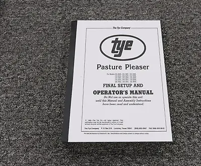 Buy Tye 104-4204 Pasture Pleaser No-Till Drill Final Setup & Owner Operator Manual • 125.30$