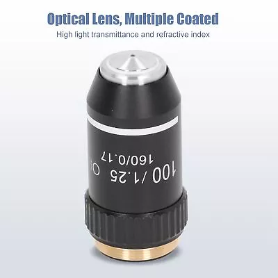 Buy Microscope Objective Lens Replacement 100X Magnification High Power Lens 20.2mm • 21.80$
